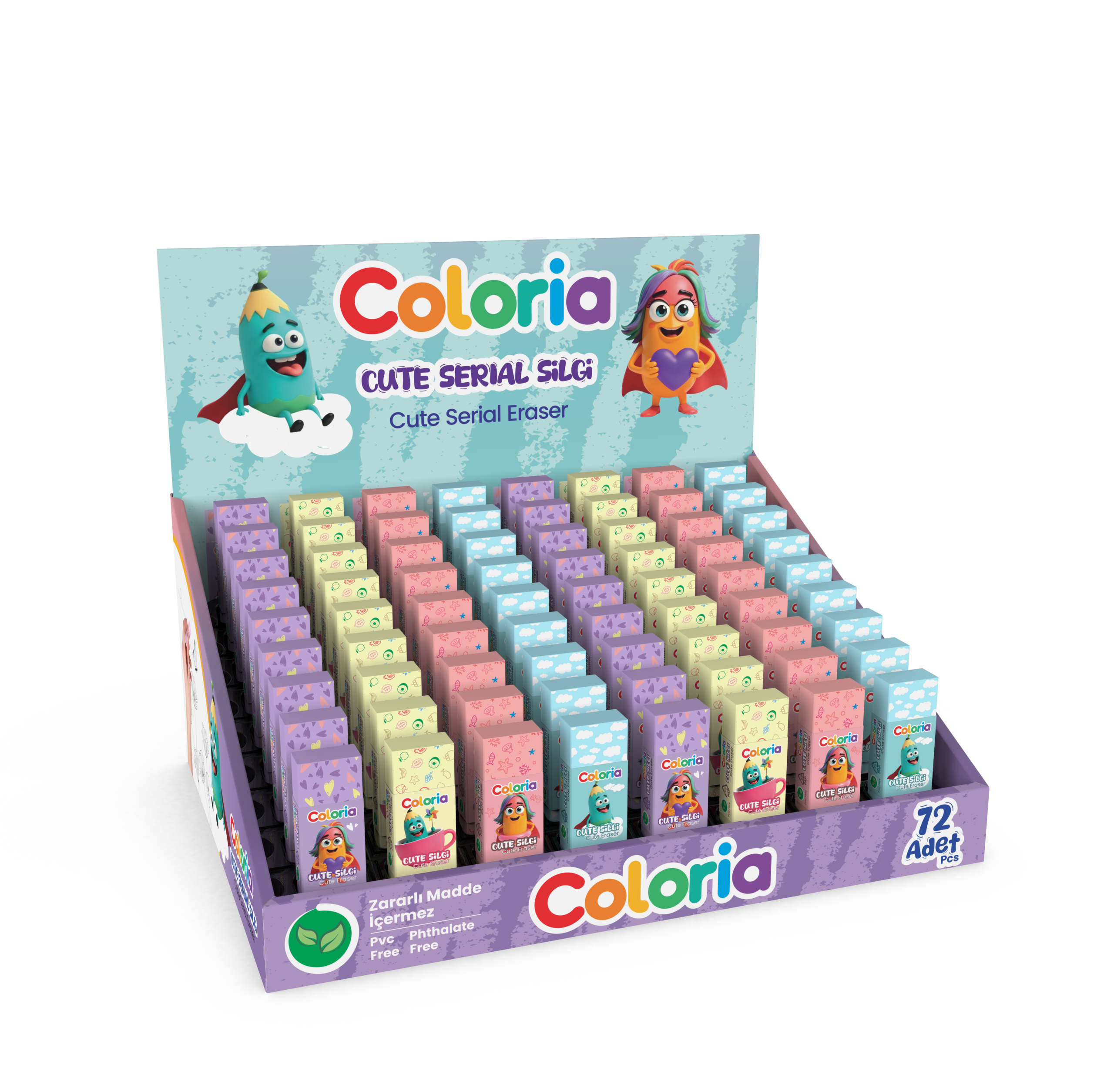 Coloria 72'li Cute Stant Silgi